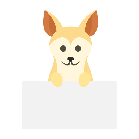 Dog on wall icon, flat styleのイラスト素材
