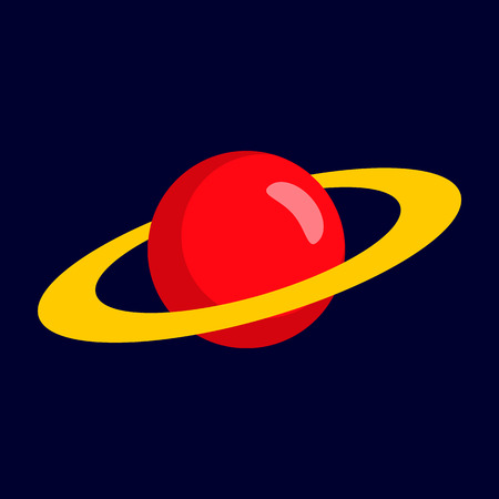 Red planet icon, flat styleの写真素材