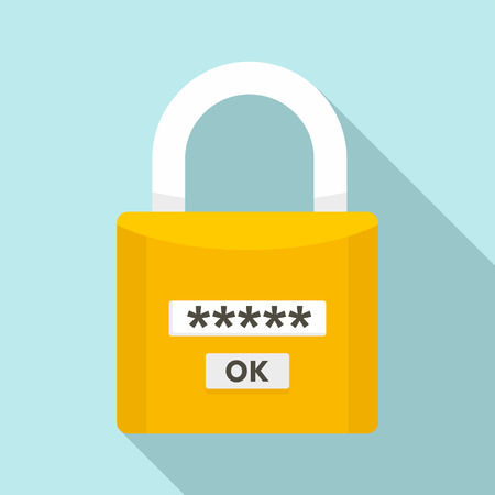 Password lock icon. Flat illustration of password lock vector icon for web designのイラスト素材