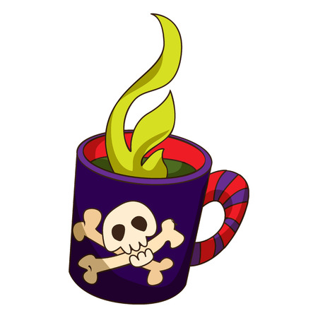 Fire halloween cocktail icon. Cartoon of fire halloween cocktail vector icon for web designのイラスト素材