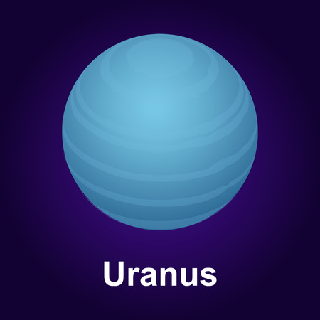Uranus planet icon, isometric styleのイラスト素材