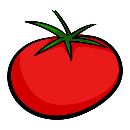 Red tomato icon, cartoon styleのイラスト素材
