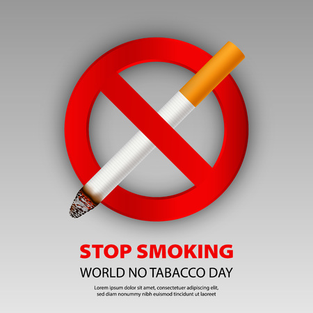 Stop smoking concept background. Realistic illustration of stop smoking vector concept background for web designのイラスト素材
