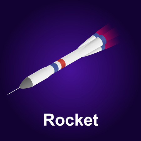 Space rocket icon. Isometric of space rocket vector icon for web designのイラスト素材