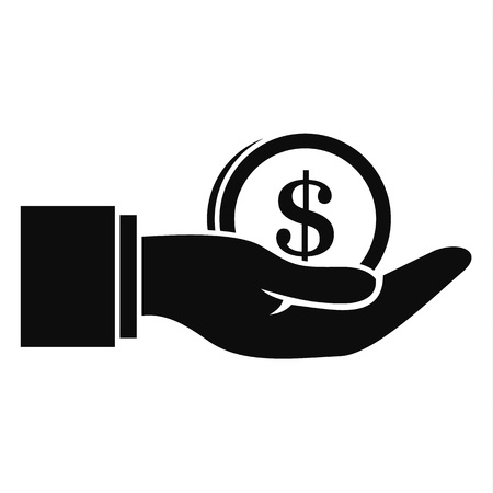 Bribery money coin icon. Simple illustration of bribery money coin icon for web design isolated on white backgroundの写真素材