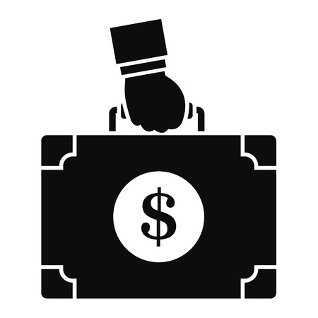 Corruption money suitcase icon. Simple illustration of corruption money suitcase icon for web design isolated on white backgroundの写真素材