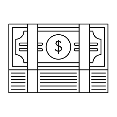 Bribery money stack icon. Outline illustration of bribery money stack icon for web design isolated on white backgroundの写真素材