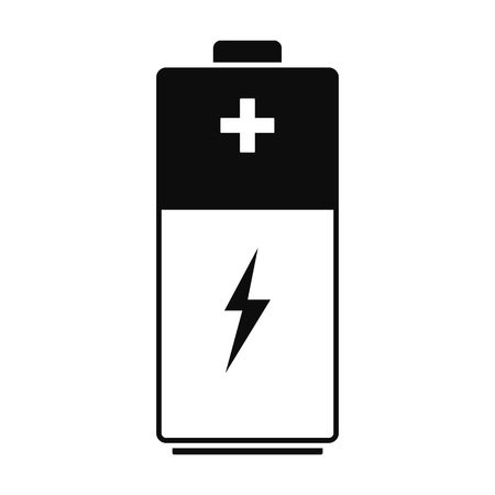 Battery icon. Simple illustration of battery icon for web design isolated on white backgroundの写真素材