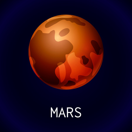 Mars planet icon, cartoon styleのイラスト素材