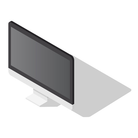 Office computer monitor icon set, isometric styleの写真素材