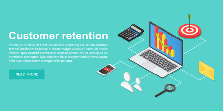 Client attraction concept banner, isometric styleの写真素材