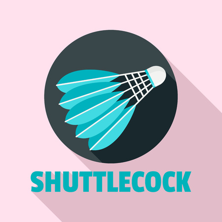 Blue shuttlecock  flat styleのイラスト素材