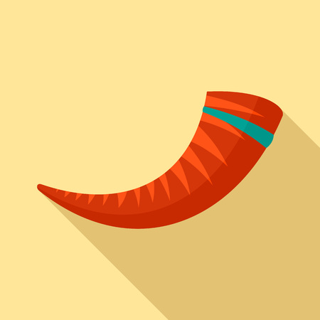 Jewish horn icon, flat styleのイラスト素材