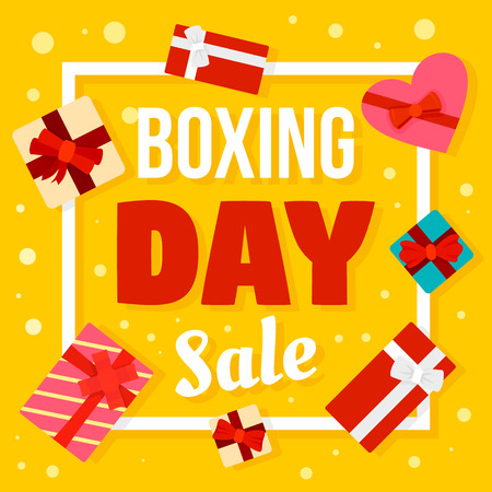 Boxing day sale concept background, flat styleのイラスト素材