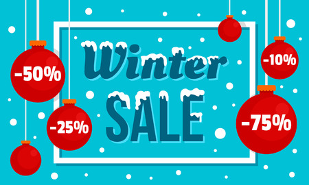 Winter sale concept banner, flat styleのイラスト素材