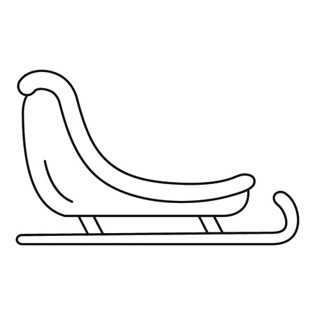 Santa sleigh icon, outline styleのイラスト素材