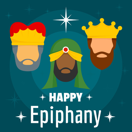 Happy epiphany concept background, flat styleのイラスト素材