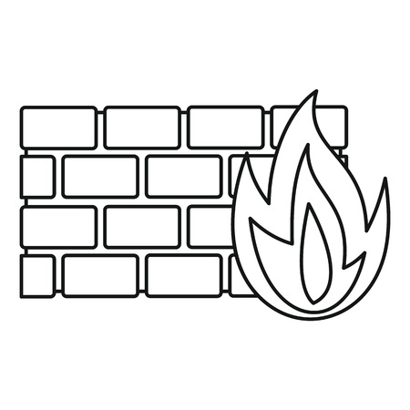 Firewall icon, outline styleの写真素材