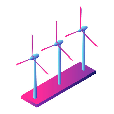 Wind turbine plant icon, isometric styleの写真素材
