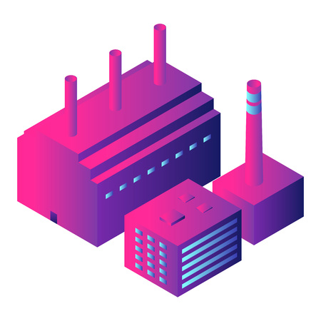 Intelligent factory icon, isometric styleの写真素材