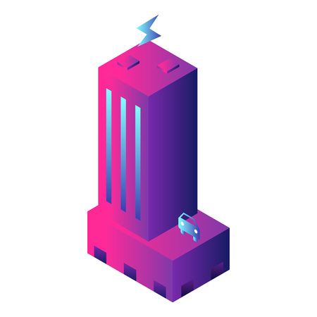 Futuristic building icon, isometric styleの写真素材