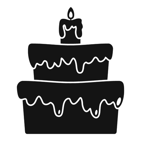 Small cake icon. Simple illustration of small cake vector icon for web design isolated on white backgroundのイラスト素材