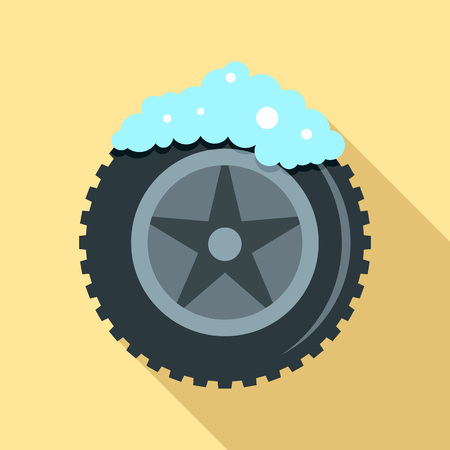 Wash car tire icon. Flat illustration of wash car tire vector icon for web designのイラスト素材