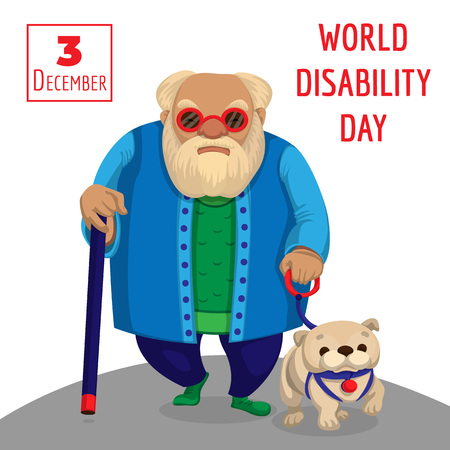World disability day concept background. Cartoon illustration of world disability day vector concept background for web designのイラスト素材