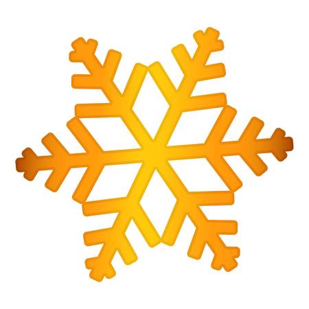 Gold snowflake icon. Realistic illustration of gold snowflake vector icon for web design isolated on white backgroundのイラスト素材