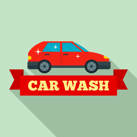Flat illustration of car wash vector for web designのイラスト素材