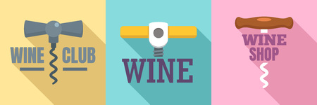 Corkscrew   set. Flat set of corkscrew vector  for web designのイラスト素材