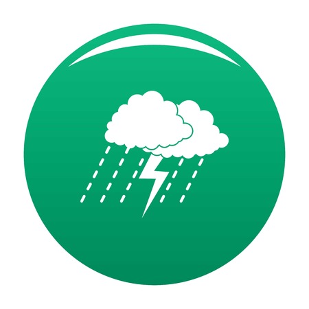 Cloud thunder icon. Simple illustration of cloud thunder vector icon for any design greenのイラスト素材