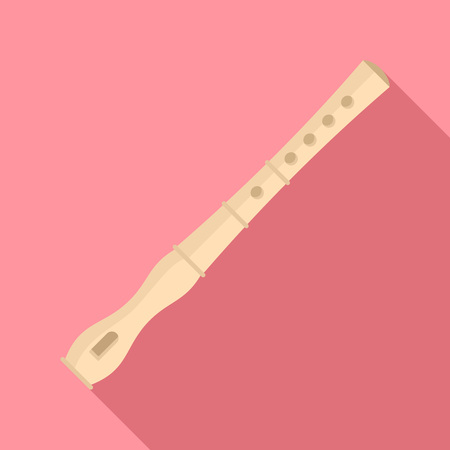 Flute instrument icon. Flat illustration of flute instrument vector icon for web designのイラスト素材