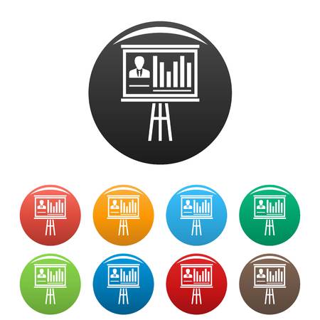 Conference banner icons set 9 color vector isolated on white for any designのイラスト素材