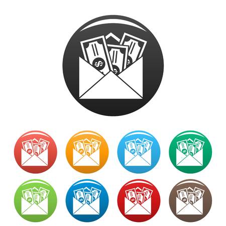 Money corruption icons set 9 color vector isolated on white for any designのイラスト素材
