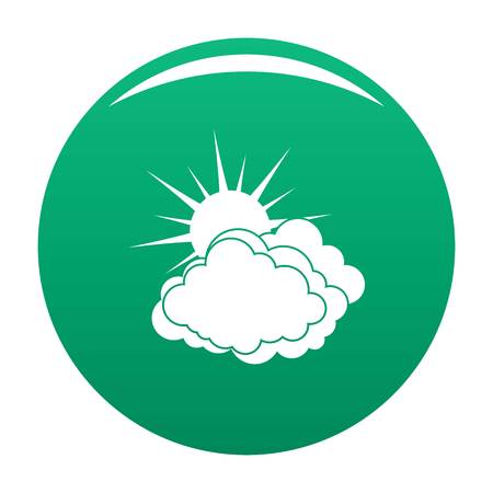 Blue cloudy sun icon. Simple illustration of blue cloudy sun vector icon for any design greenのイラスト素材