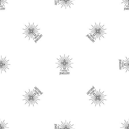Vintage jewellery pattern seamless vector repeat geometric for any web designのイラスト素材