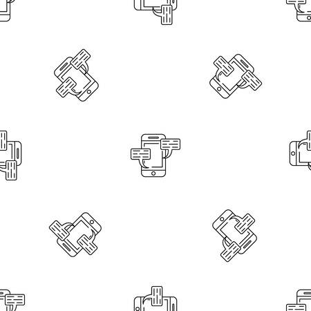 Smartphone chat pattern seamless vector repeat geometric for any web designのイラスト素材