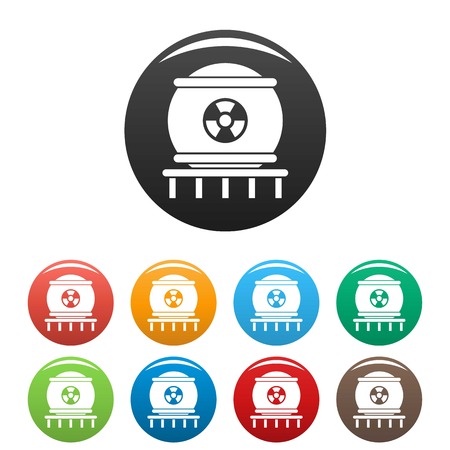 Nuclear energy icons set 9 color vector isolated on white for any designのイラスト素材