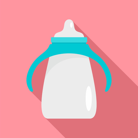 Milk sippy cup icon. Flat illustration of milk sippy cup vector icon for web designのイラスト素材