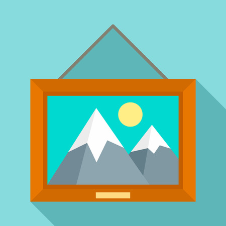 Museum art picture icon. Flat illustration of museum art picture vector icon for web designのイラスト素材