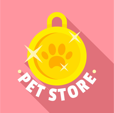 Pet store gold medal Flat illustration of pet store gold medal vector for web designのイラスト素材