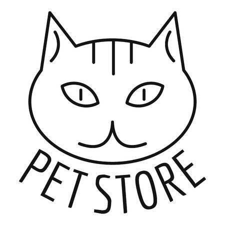 Outline cat pet store vector   for web design isolated on white backgroundのイラスト素材
