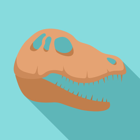 Dinosaur skull head icon. Flat illustration of dinosaur skull head vector icon for web designのイラスト素材