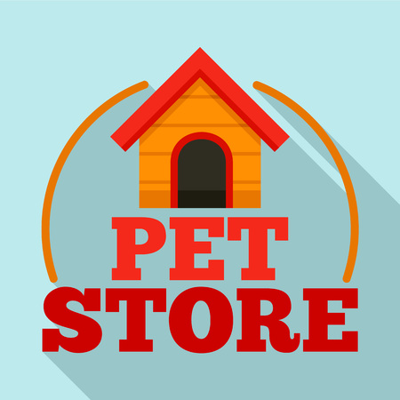 Pet store dog house  flat styleのイラスト素材