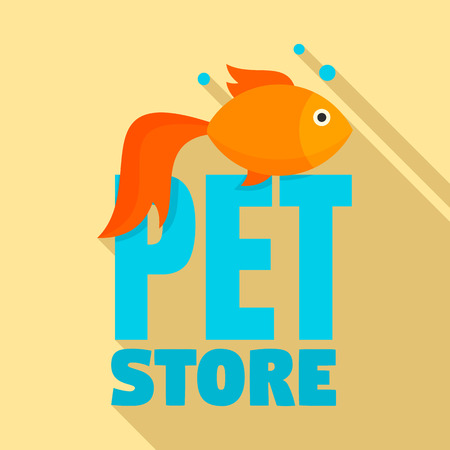 Fish pet store   flat styleのイラスト素材