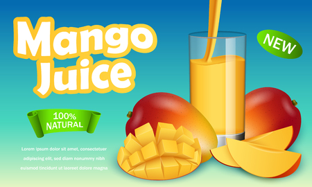 Mango banner, realistic styleのイラスト素材
