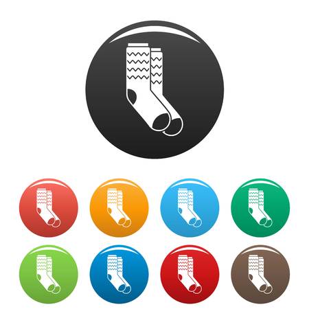Winter socks icons set 9 color vector isolated on white for any designのイラスト素材