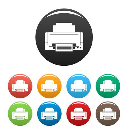 Inkjet printer icons set 9 color vector isolated on white for any designのイラスト素材