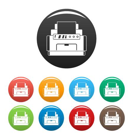 Laser printer icons set 9 color vector isolated on white for any designのイラスト素材